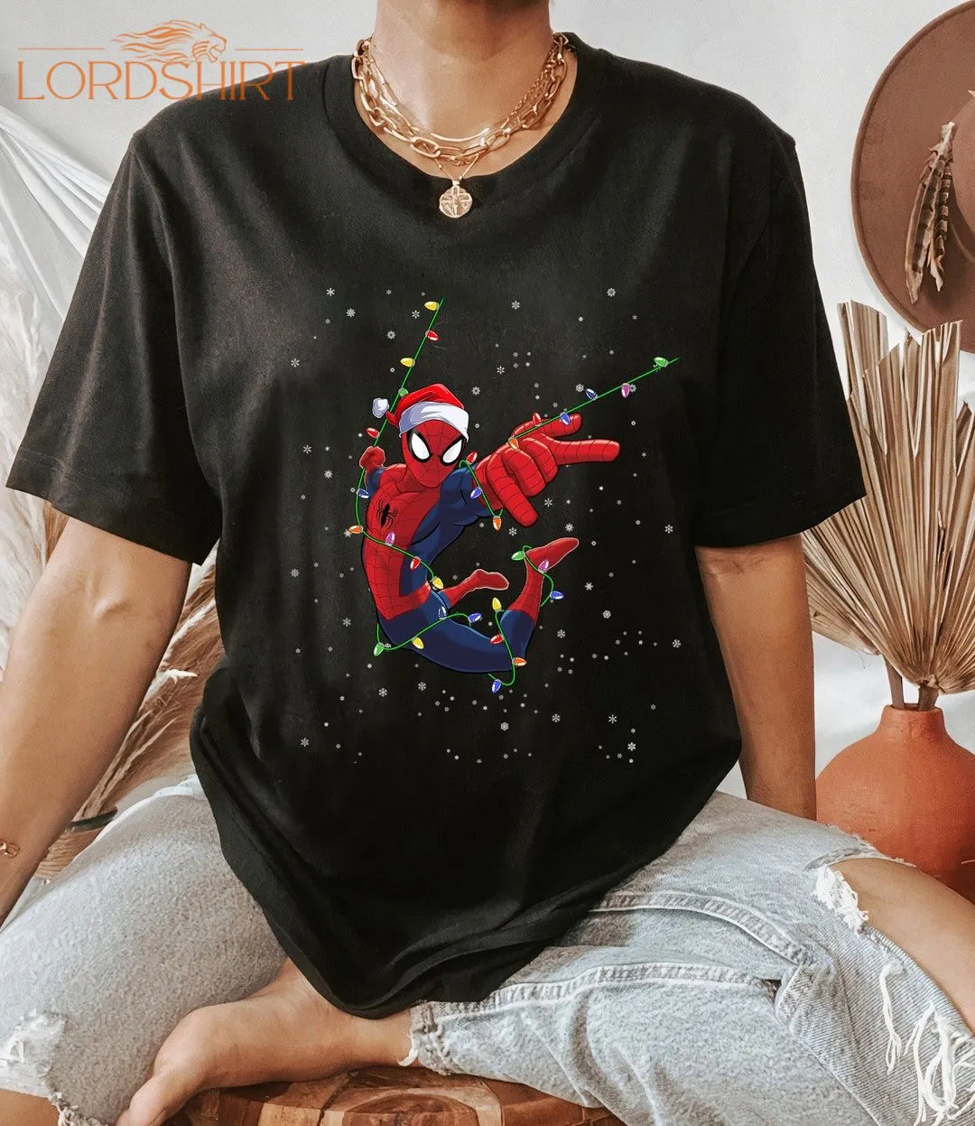 Marvel Spider-man Christmas Lights T-shirt Spider-man Marvel