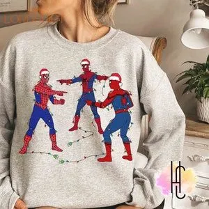 Marvel Three Spiderman Meme Costume Santa Christmas Light