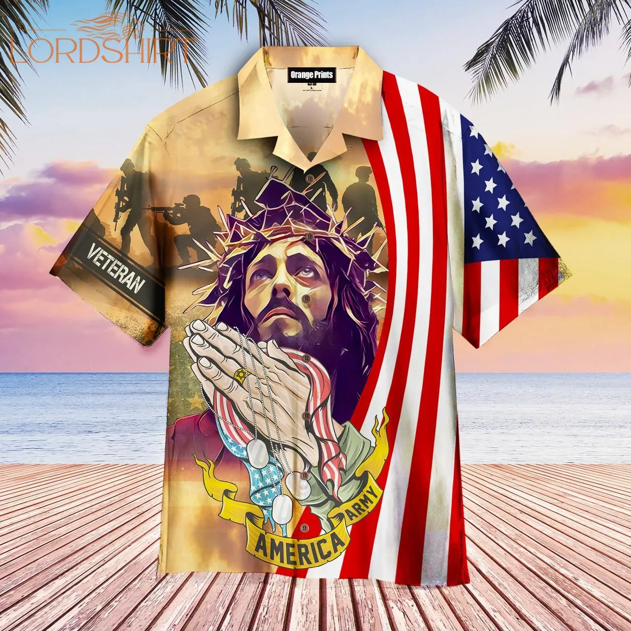 Memorial Day Jesus Bless For American Veteran Hawaiian Shirt