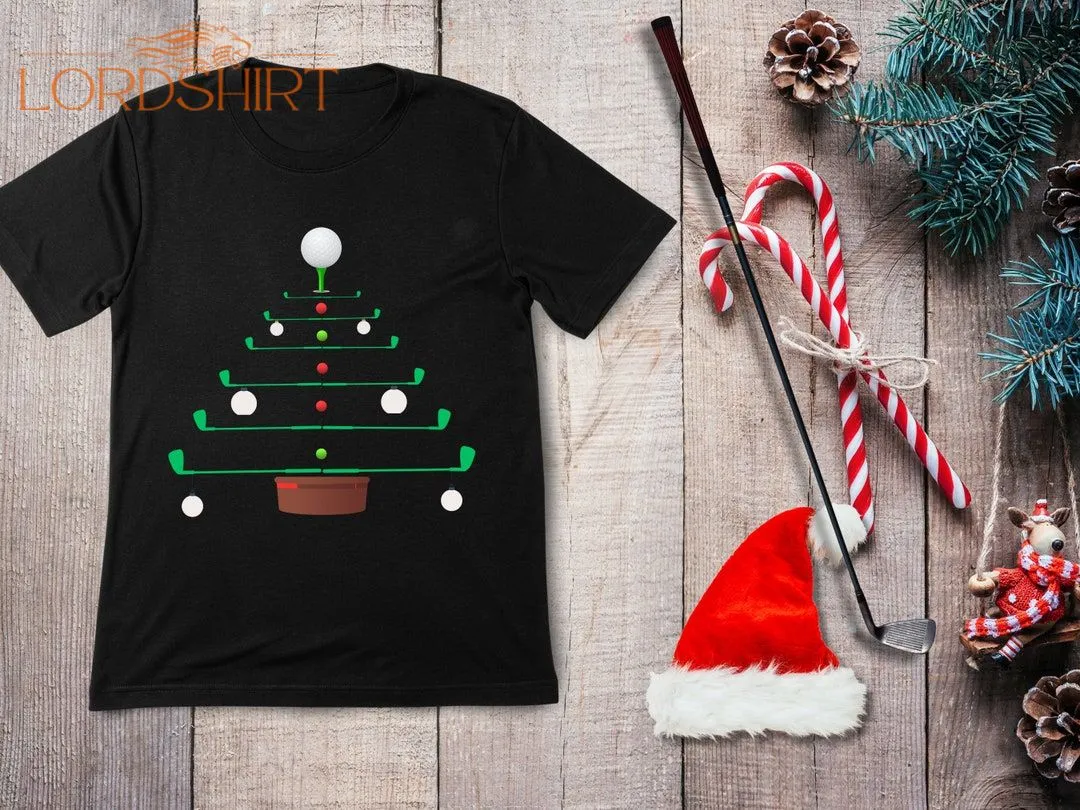 Mens Golf Christmas T-shirt Golf Christmas Ladies Golf