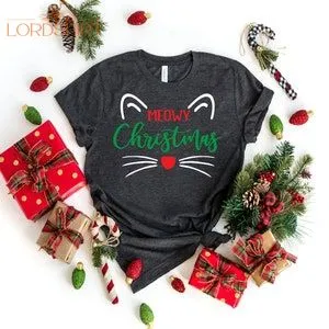 Meowy Christmas Shirt Christmas Family Matching Shirt