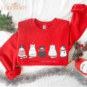 Meowy Christmas Sweatshirthappy Cat Year Shirtfunny