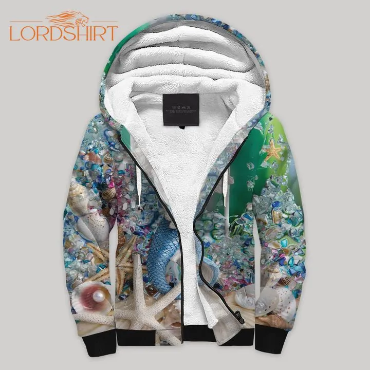 Mermaid Blanket Fleece Zip Hoodie All Over Print