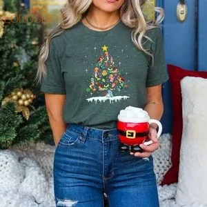 Mermaid Christmas Tree Shirt Mermaid Lovers T-shirt