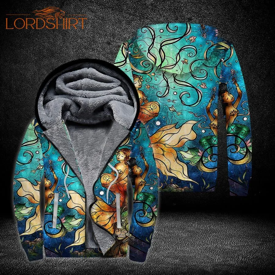 Mermaid Sea Fleece Zip Hoodie All Over Print