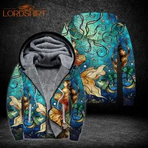 Mermaid Sea Fleece Zip Hoodie All Over Print