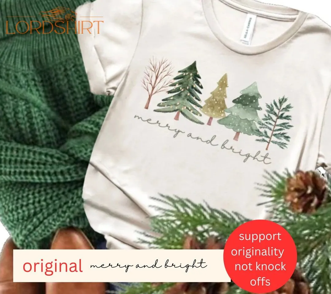 Merry And Bright Women's Christmas Shirtwomans Holiday