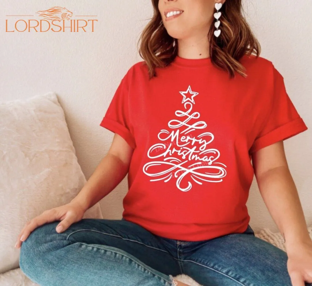 Merry Christmas Ladies Tshirt / Holiday Shirt/ Women's