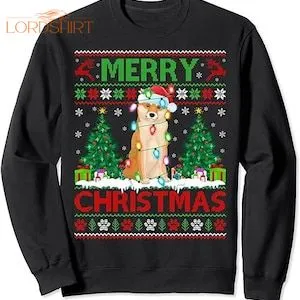 Merry Christmas Lighting Ugly Shiba Inu Christmas T-shirt