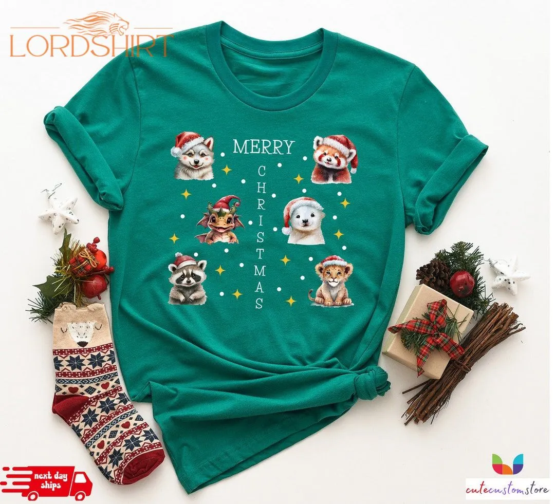 Merry Christmas T-shirt Cute Animals Merry Christmas Shirt