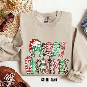 Merry Christmas T-shirt Merry Christmas Sweatshirt Leopard