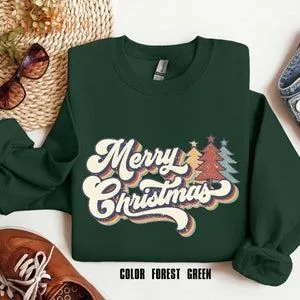 Merry Christmas T-shirt Merry Christmas Sweatshirt Retro