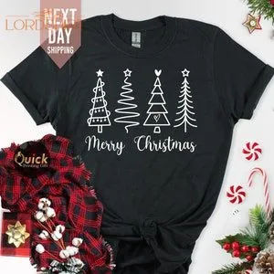 Merry Christmas Tree Shirt Funny Gift For Men Women Kids