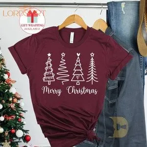 Merry Christmas Tree Shirt Matching Christmas Tshirts Womens