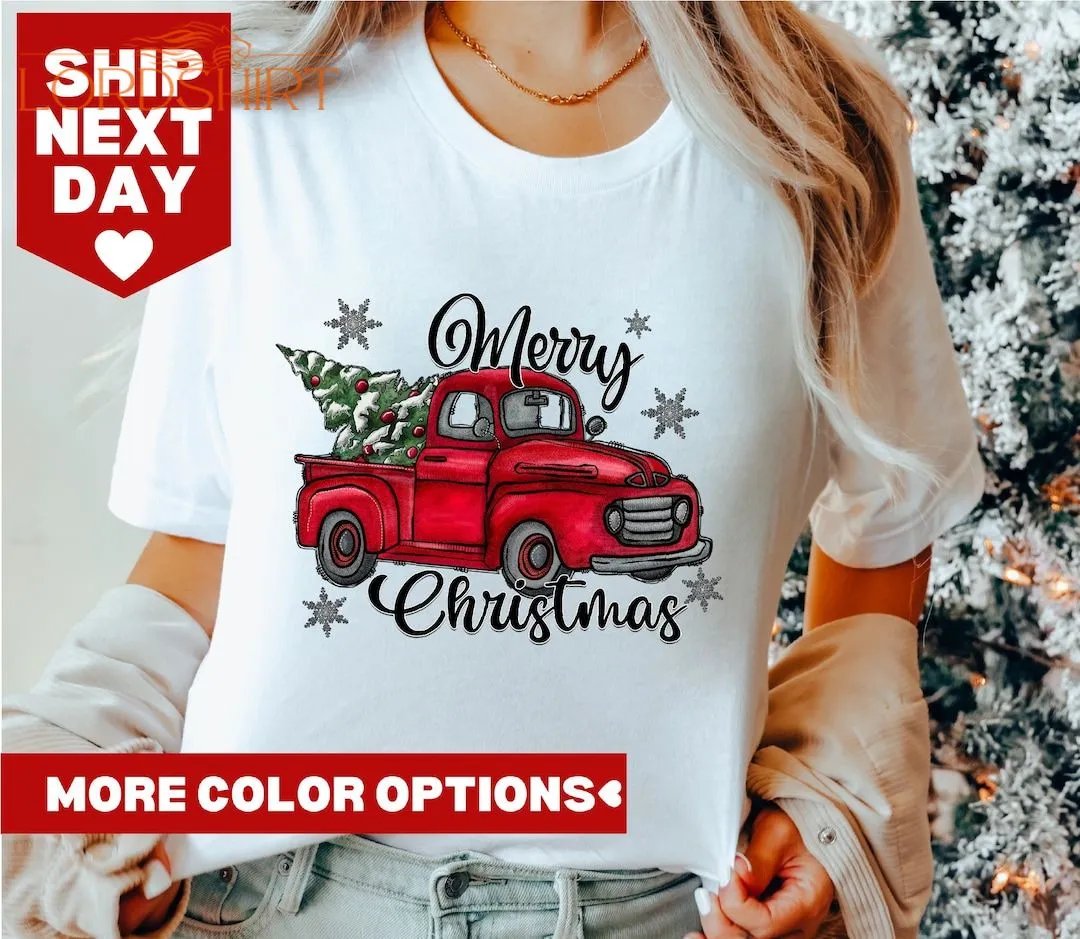 Merry Christmas Truck Christmas Tree Shirt Merry Christmas