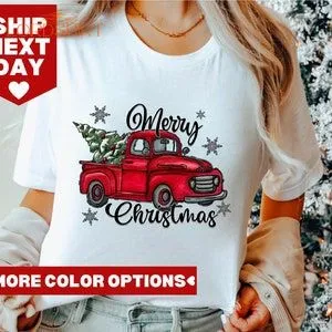 Merry Christmas Truck Christmas Tree Shirt Merry Christmas