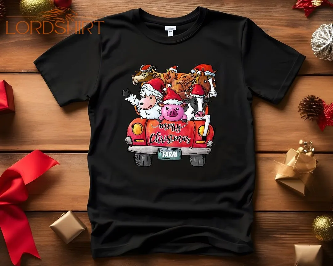 Merry Christmas Tshirts Farm Animals Christmas Tshirt Xmas