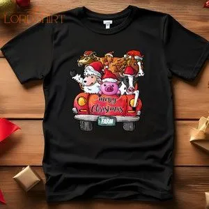 Merry Christmas Tshirts Farm Animals Christmas Tshirt Xmas