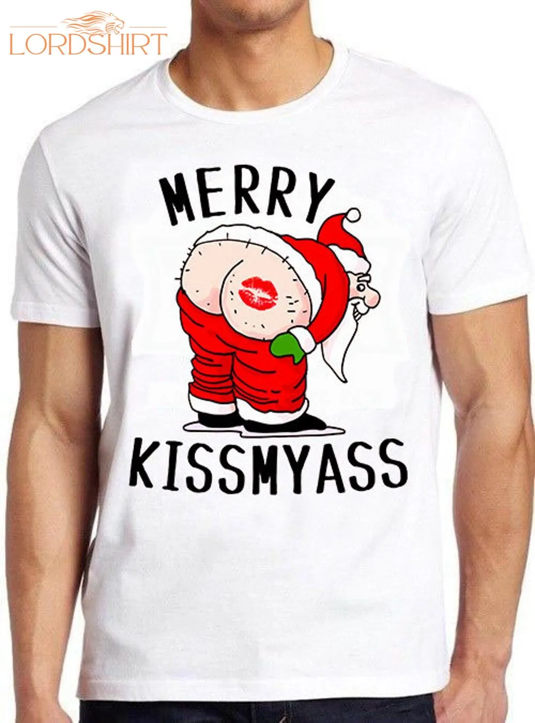 Merry Christmas Xmas Funny Santa Gift Retro Cool Top Tee T