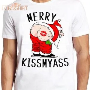 Merry Christmas Xmas Funny Santa Gift Retro Cool Top Tee T