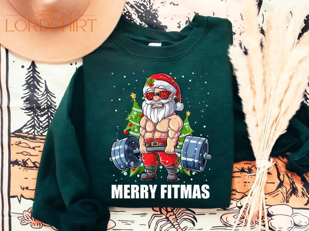 Merry Fitmas Sweatshirt Fitness Christmas T-shirt Xmas