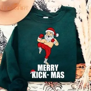 Merry Kickmas Sweatshirt Kickboxing Christmas T-shirt