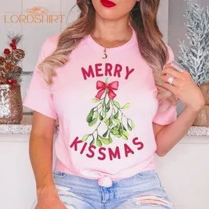 Merry Kissmas T-shirt Christmas T-shirt Mistletoe Cute