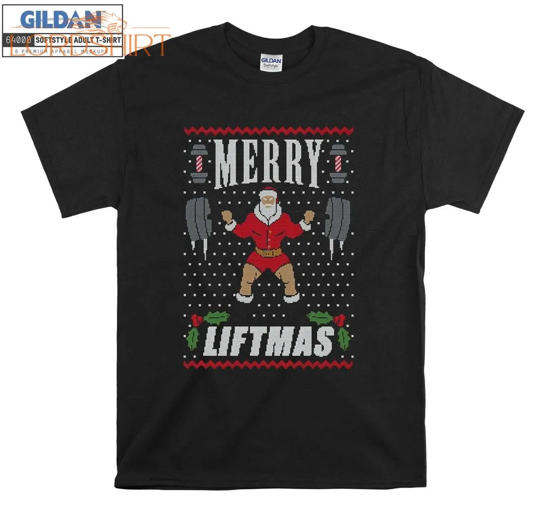 Merry Liftmas Christmas Funny Ugly Weightlifter T Shirt Hoodie