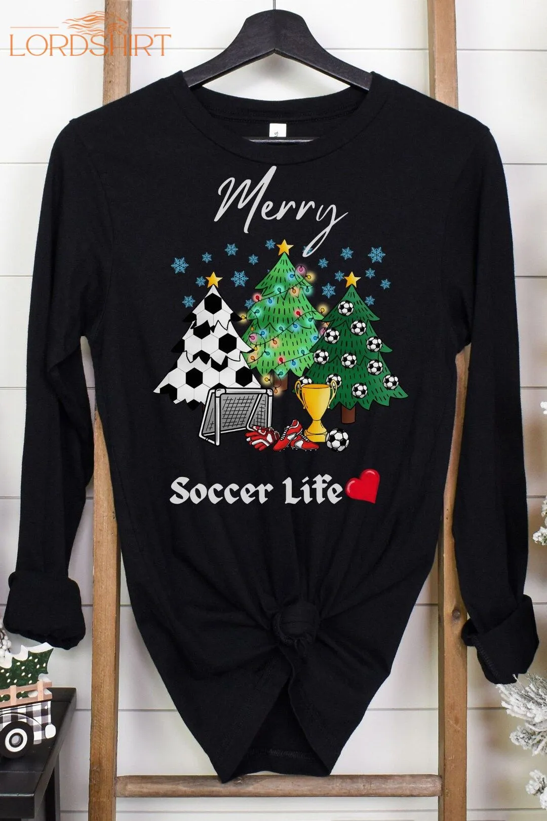 Merry Soccer Life Christmas Long Sleeve Tee Unisex Soccer