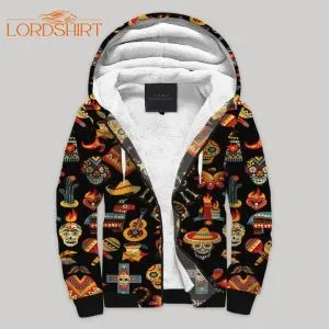 Mexico Folk Art Blanket Fleece Zip Hoodie All Over Print