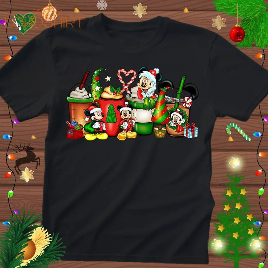 Mickey Mouse Christmas Tshirt Mickey Coffee Lover Gift Shirt