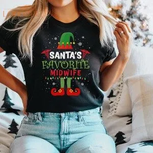 Midwife Shirt Hoodie Sweatshirt Tank Top Gift Santa's