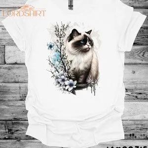 Minimalist Cat Shirt For Cat Lovers Cute Cat Gift Sweet