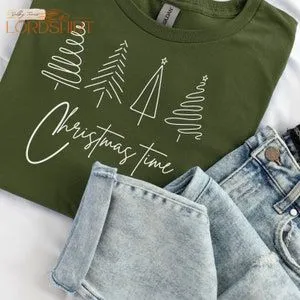 Minimalist Christmas Tree Shirt For Woman Boho Christmas