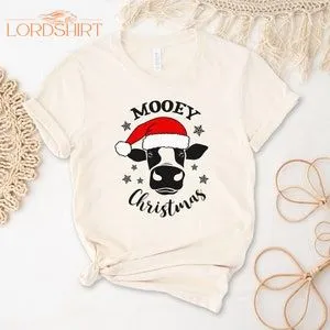 Mooey Christmas T-shirt Funny Christmas Tee Family Farm