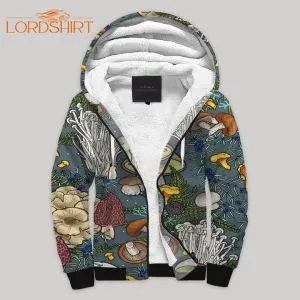 Mushroom Blanket Fleece Zip Hoodie All Over Print