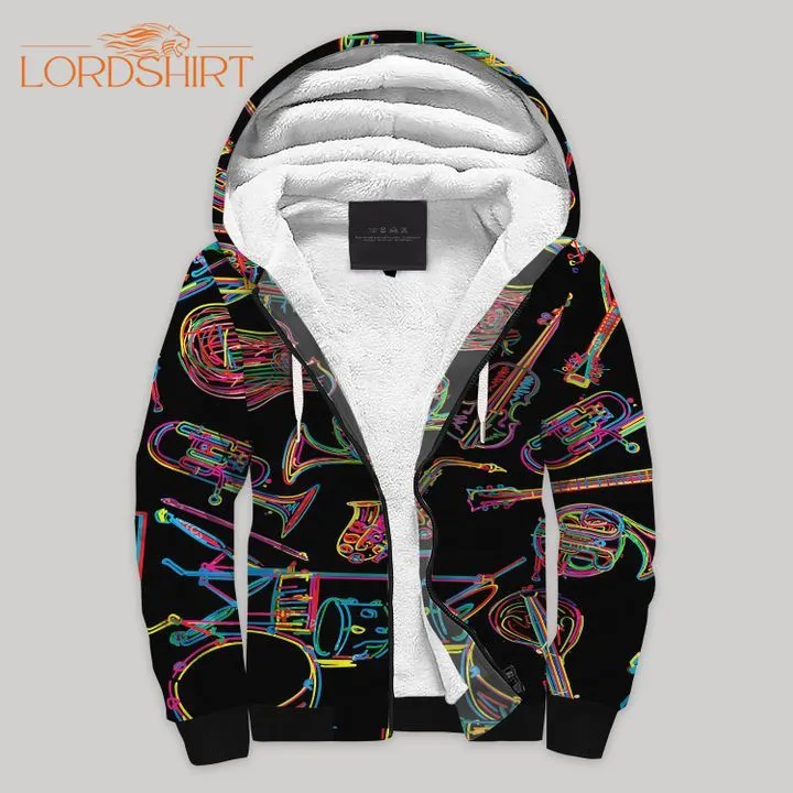 Music Blanket Fleece Zip Hoodie All Over Print