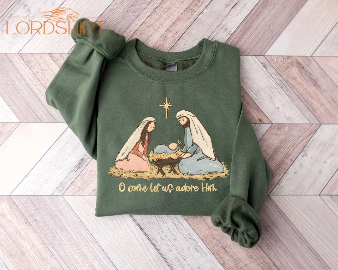 Nativity Scene Sweater Christian Christmas Sweatshirt