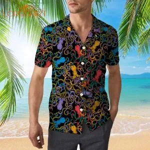 Neon Octopus Hawaiian Shirt