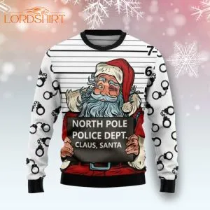 North Pole Police Dept Santa Claus Ugly Christmas Sweater