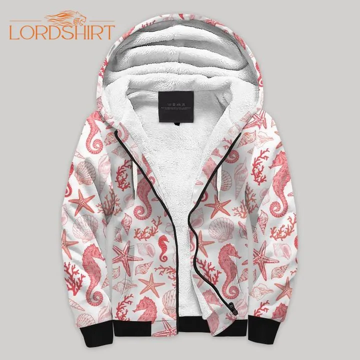 Ocean Hippocampus Fleece Zip Hoodie All Over Print