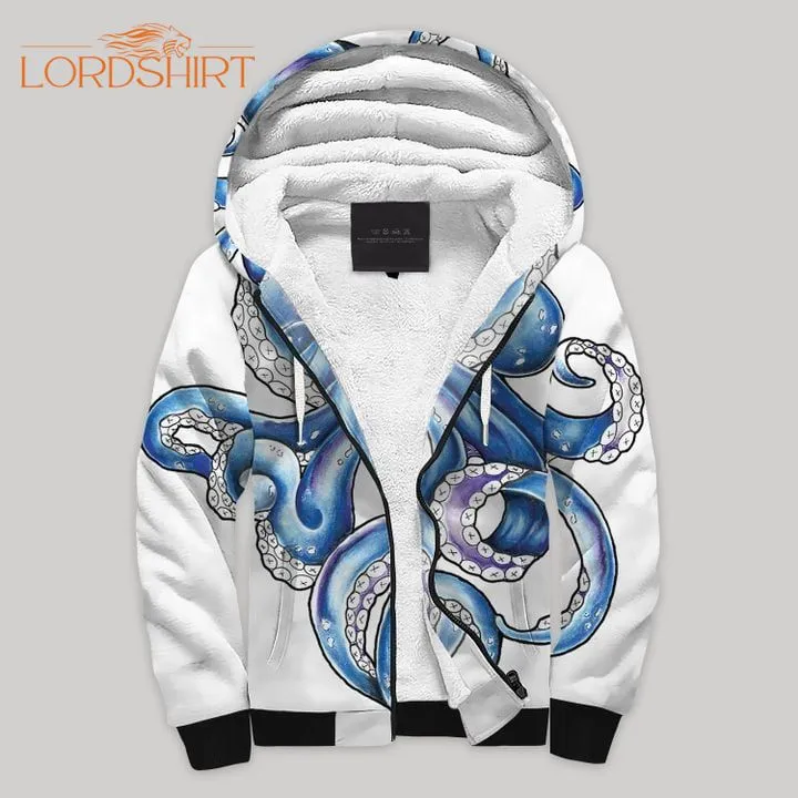 Octopus Fleece Zip Hoodie All Over Print