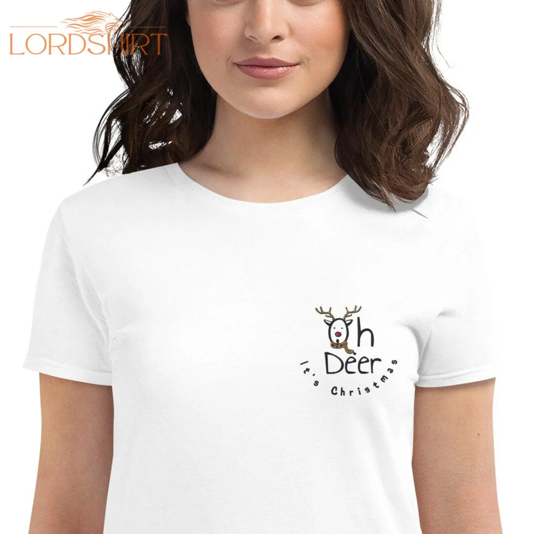 Oh DEER It's CHRISTMAS Boho Embroidery Design TSHIRT For