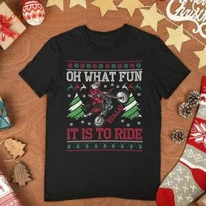 Oh What Fun It Is To Ride Ugly Christmas T Shirt Motorsport