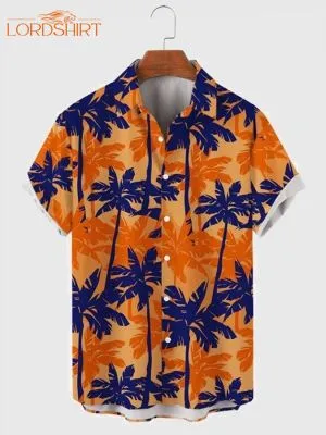 Orange Coconut Vintage Beach Tropical Hawaiian Shirt