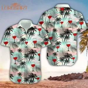 Palm Tree Red Wine Hawaiian Shirt