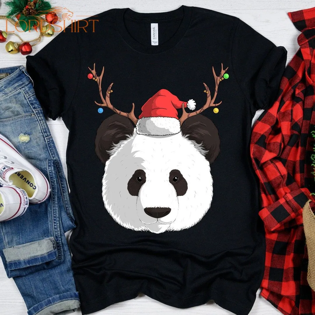 Panda Santa Claus T-shirt Funny Christmas Shirt Xmas Gift