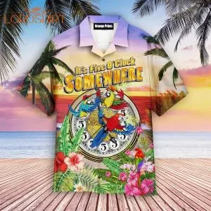 Parrot It's 5 O'clock Somewhere Hawaiian Shirt