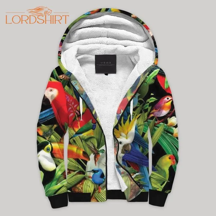 Parrot Tropical Blanket Fleece Zip Hoodie All Over Print