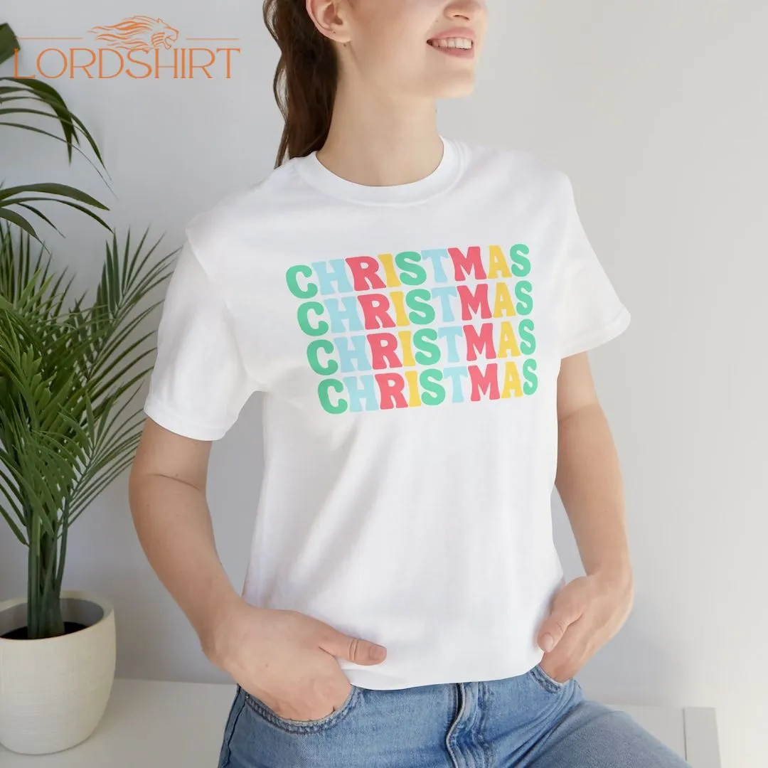 Pastel Christmas T Shirt Women's Trendy Christmas Tshirt